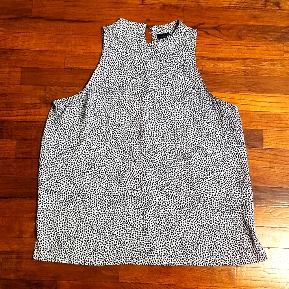 🍁Worthington Womens Black and White High Neck Sleeveless Blouse